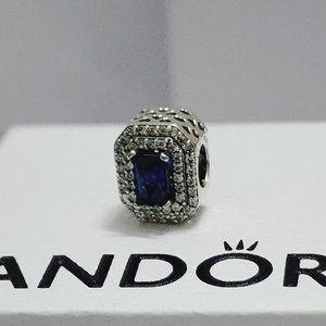 Pandora Blue Sparkling Leveled Rectangular Charm